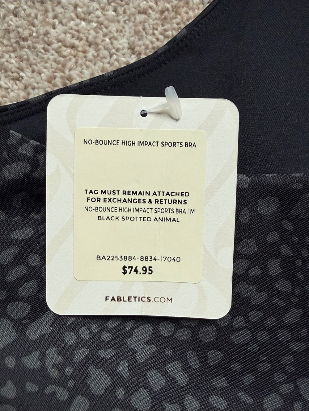 Fabletics Black Speckle Racerback Sports Bra & Leggings - Picture 3 of 3